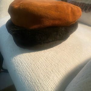 Eric Javitz Suede and Faux Fur Winter Hat